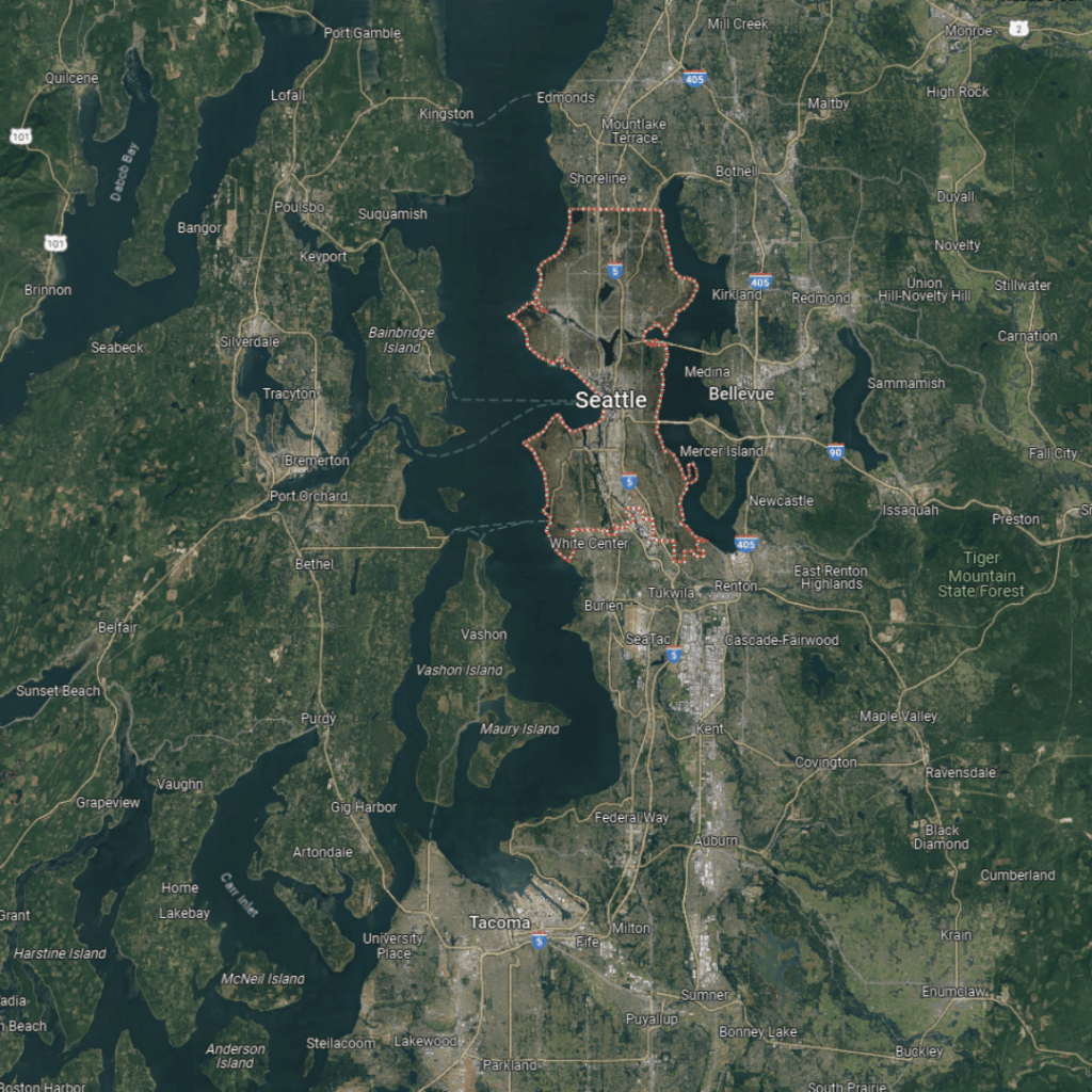 A map image highlighting the Seattle area